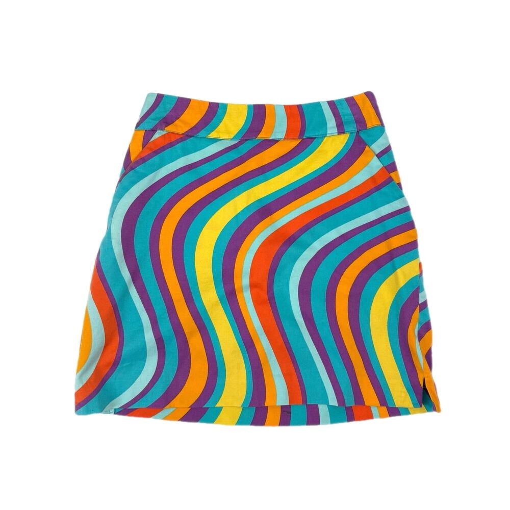 Loudmouth Ladies Multi-Color Swirl Bright Mini Classic Cotton Short Golf Skort